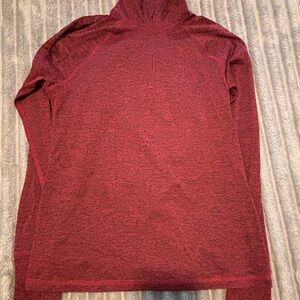 Ideology Women's Heathered Maroon Long Sleeve Quarter-Zip Top